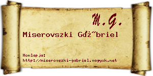 Miserovszki Gábriel névjegykártya